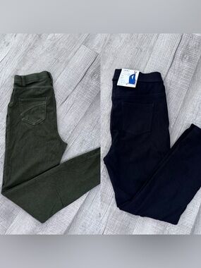 Lots of 2 time and tru women’s jeggins size S (4-6) olive green black capri.